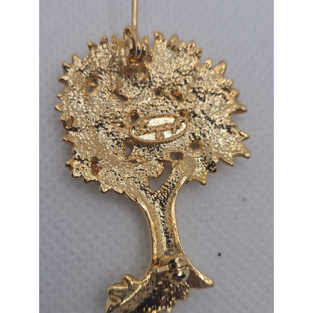 Vintage DaneCraft Gold/Silver Tone Filigree Tree Brooch Pin 1-1/2” - Picture 2 of 4